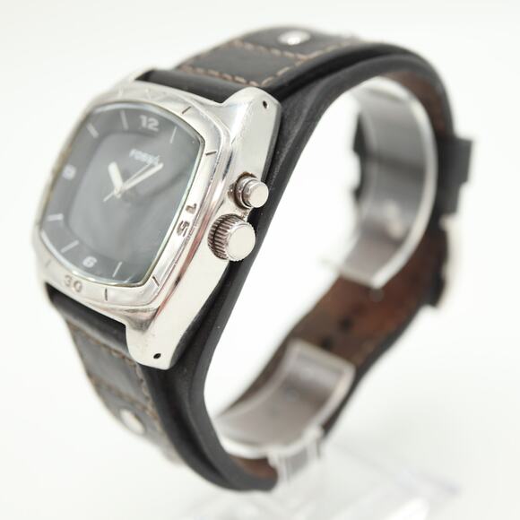 Fossil Kaleido Mens Red Orange Color Change 41mm Watch Black Leather New Battery - Picture 13 of 16